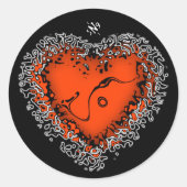 Klassischer Rundaufkleber mit Freaky-Herz v3.1 Runder Aufkleber (Vorderseite)