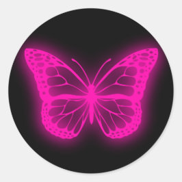 Klassischer Rundaufkleber mit Neonrosa Runder Aufkleber