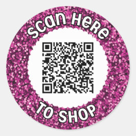 Klassischer Rundaufkleber mit QR-Code scannen Runder Aufkleber