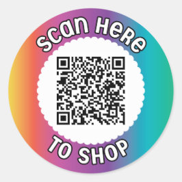 Klassischer Rundaufkleber mit QR-Code scannen Runder Aufkleber