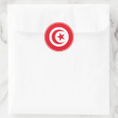 Klassischer Rundaufkleber mit Tunisienflagge Runder Aufkleber (Tasche)
