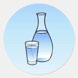 Klassischer Rundaufkleber mit Wasserkaraffe Runder Aufkleber