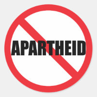 Klassischer Rundaufkleber "NO APARTHEID"