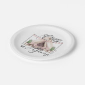 Klassischer Rundaufkleber Pappteller (Schrägansicht)