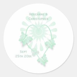 Klassischer Rundaufkleber Peppermint Butterfly Runder Aufkleber