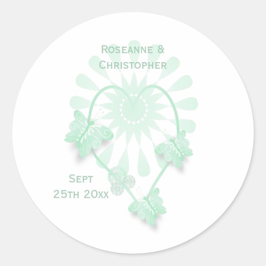 Klassischer Rundaufkleber Peppermint Butterfly Runder Aufkleber (Vorderseite)