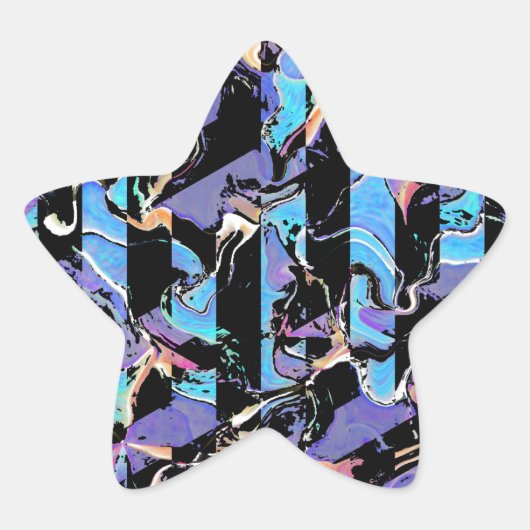 Klassischer Rundaufkleber Stern-Aufkleber (Vorderseite)