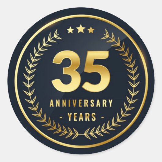 Klassischer Rundaufkleber zum 35. Jahrestag Runder Aufkleber (Vorderseite)