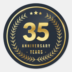 Klassischer Rundaufkleber zum 35-jährigen Jubilä Runder Aufkleber
