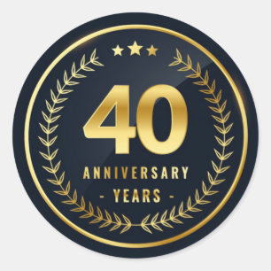 Klassischer Rundaufkleber zum 40-jährigen Jubiläum Runder Aufkleber