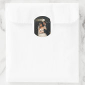 Klassischer runder Aufkleber Hochzeit - personalis (Tasche)