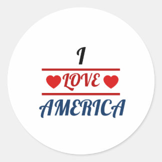 Klassischer runder Aufkleber - Ich liebe Amerika
