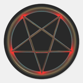 Klassischer Rundpentagrammsticker, glänzend Runder Aufkleber