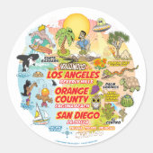 Klassischer Rundsticker für Südkalifornien Runder Aufkleber (Vorderseite)