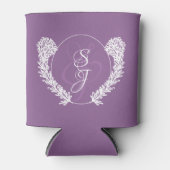 Klassischer Rustikaler Monogram Lavender Lila Wedd Dosenkühler (Vorderseite)