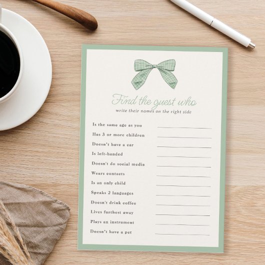 Klassischer Sage Bow Finden Sie die Gästeschutzspi Einladung