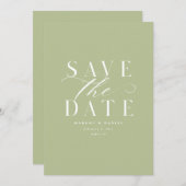 Klassischer Sage-Save the Date - QR-Code außerhalb Save The Date (Vorne/Hinten)