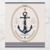 Klassischer Sailorcore-Maritimer Untersetzer Weinetikett (Einzelnes Label)