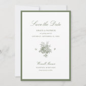 Klassischer Salbeigrüner Monogramm-Hochzeit-Save-t Save The Date (Vorderseite)
