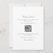 Klassischer Salbeigrüner Monogramm-QR-Code-Hochzei Einladung (Rückseite)