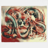 Klassischer Samurai Dragon Spirit Akryllisch Fleecedecke (Vorderseite (Horizontal))