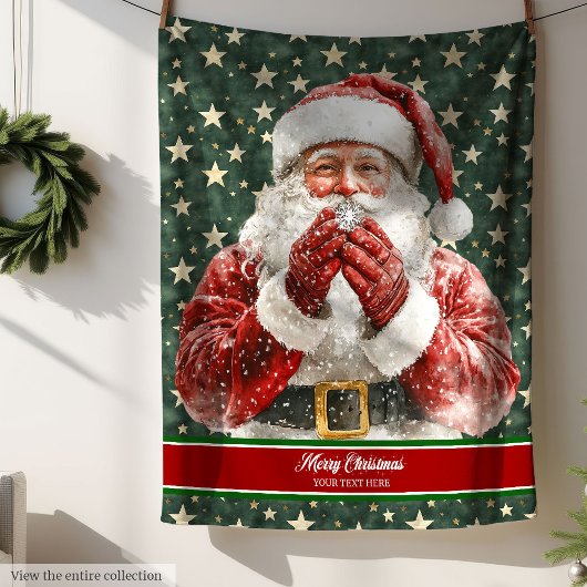 Klassischer Santa Claus Blanket in trendigen Farbe Fleecedecke