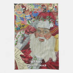 Klassischer Santa-Küchenhandtuch, der es doppelt ü Geschirrtuch