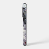 Klassischer Santa mit Gegenwart und Ornamenten iPhone Hülle (Linke Seite)