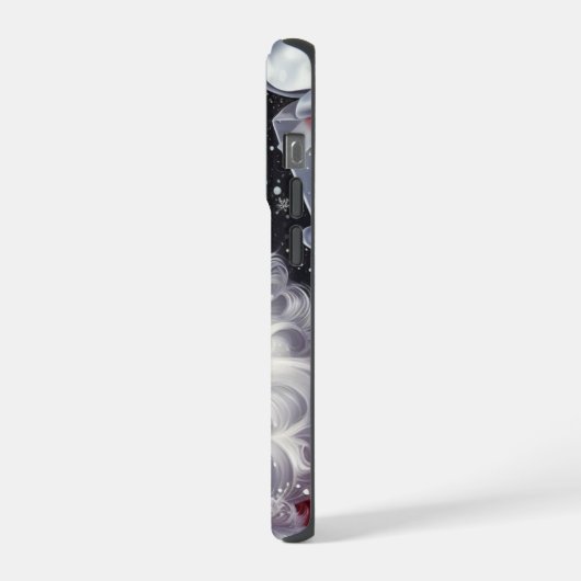 Klassischer Santa mit Gegenwart und Ornamenten iPhone Hülle (Linke Seite)