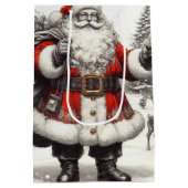 Klassischer Santa Old ist Gold Mittlere Geschenktüte (Rückseite)