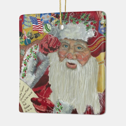 Klassischer Santa - zweimal zweiseitig prüfen Keramikornament (Links)