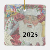 Klassischer Santa - zweimal zweiseitig prüfen Keramikornament (Rückseite)