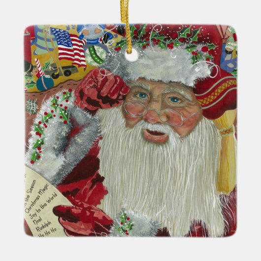 Klassischer Santa - zweimal zweiseitig prüfen Keramikornament (Vorderseite)