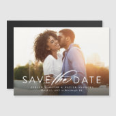 Klassischer, Save the Date horizontaler Foto-Magne Magnetkarte (Vorne/Hinten)