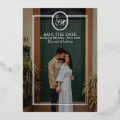 Klassischer Save-the-Date-Karten mit Monogramm-Wap Folieneinladung (Vorderseite)