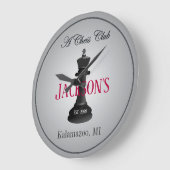 Klassischer Schachklub mit King Zeichnend Wall Clo Große Wanduhr (Winkel)