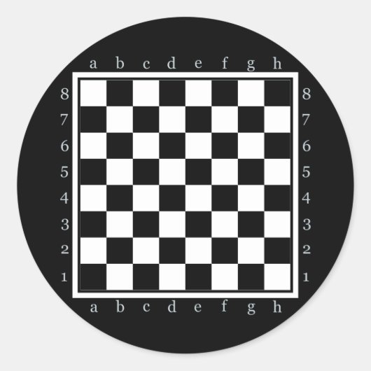 klassischer Schachtisch, Schach oder verlass Runder Aufkleber (Vorderseite)