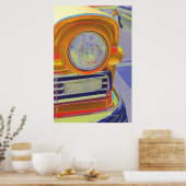 Klassischer Scheinwerfergrill mit gesättigter Farb Poster (Küche)