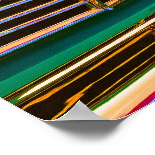 Klassischer Scheinwerfergrill mit gesättigter Farb Poster (Ecke)