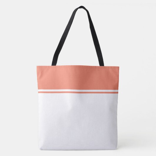 Klassischer schicker Lachs Top Racing Streifen auf Tasche (Vorderseite)