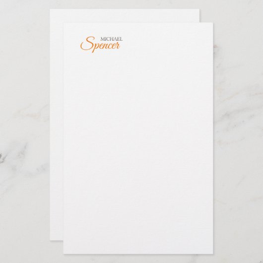 Klassischer Schlichter, einfacher, Beruflicher Nam Briefpapier (Vorne/Hinten)