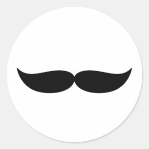 Klassischer Schnurrbart-Mann Runder Aufkleber