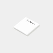 Klassischer Schriftart für minimale Signaturenname Post-it Klebezettel (angewinkelt)