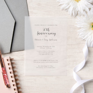 Klassischer Schriftart zum Hochzeitstag Pergament Einladungen