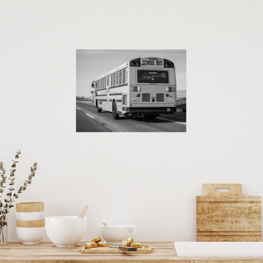 Klassischer Schulbus Retro Americana Poster (Küche)