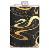 Klassischer Schwarz-Gelb-Kolben Flachmann (Vorderseite)