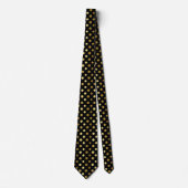 Klassischer Schwarz-Gold-Polka-Punkt Krawatte (Vorderseite)
