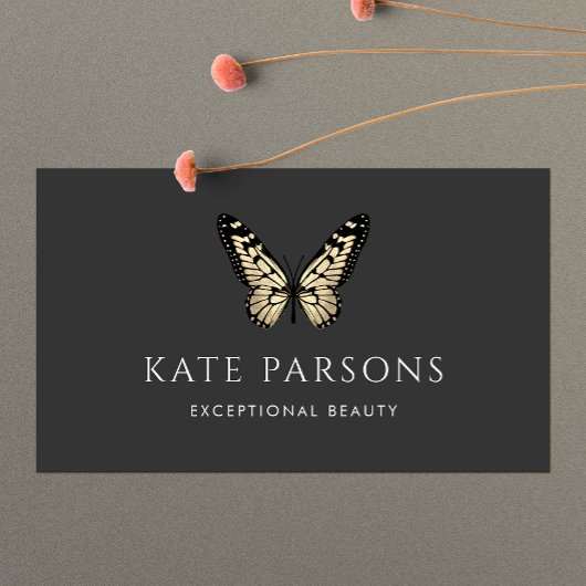 Klassischer Schwarz-Gold-Schmetterling Visitenkarte