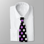 Klassischer Schwarz Rosa Kariert Unisex Neck Tie Krawatte (Gebunden)
