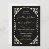 Klassischer Schwarz- und Goldrahmen-Jedem Anlass Einladung (Rückseite)